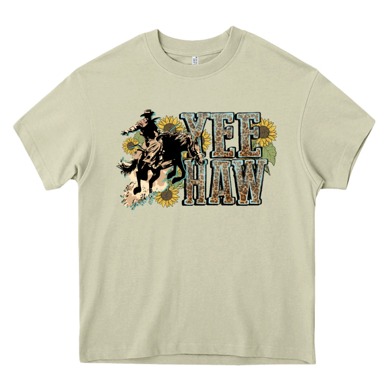 Yee Haw Cowboy Western Heavy Core Tee by HowdyJamesFarm | Teevron