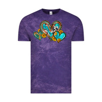 Cloud Purple western leopard turquoise cowhide hearts olivia Vintage Tee - OliviaCreatesArt