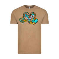 Vintage Coffee western leopard turquoise cowhide hearts olivia Vintage Tee - OliviaCreatesArt