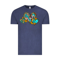 Vintage Denim western leopard turquoise cowhide hearts olivia Vintage Tee - OliviaCreatesArt