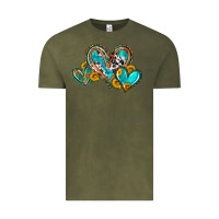 Vintage Olive western leopard turquoise cowhide hearts olivia Vintage Tee - OliviaCreatesArt