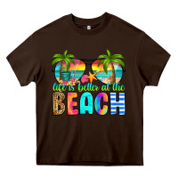 Chocolate Brown life is better at the beach Heavy Core Tee - RanaPortraitStore