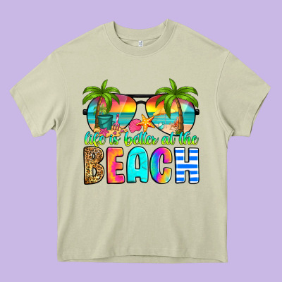 Life Is Better At The Beach Heavy Core Tee Designed By Ranaportraitstore