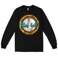 Black baseball with sunflower round earrings Long Sleeve Tee - BundleAndBundleShop