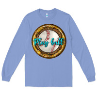 Colony Blue baseball with sunflower round earrings Long Sleeve Tee - BundleAndBundleShop