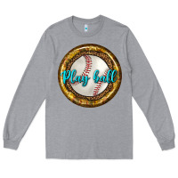 Heather Grey baseball with sunflower round earrings Long Sleeve Tee - BundleAndBundleShop