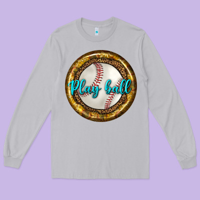 Baseball With Sunflower Round Earrings Long Sleeve Tee Designed By Bundleandbundleshop