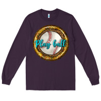 Plum baseball with sunflower round earrings Long Sleeve Tee - BundleAndBundleShop