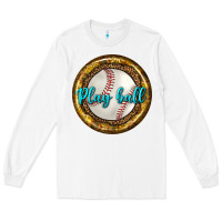White baseball with sunflower round earrings Long Sleeve Tee - BundleAndBundleShop