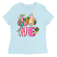 Baby Blue Love Easter Day Ladies Tee - HowdyJamesFarm