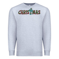 Heather Grey christmas cross Premium Sweatshirt - AdoDesignShop