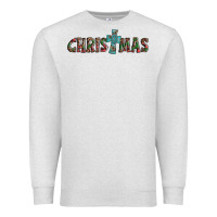 Oatmeal Heather christmas cross Premium Sweatshirt - AdoDesignShop