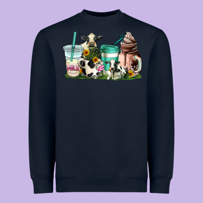 Cow Coffee Cups Heavyweight Sweatshirt Designed By Adodesignshop