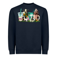 Navy cow coffee cups Heavyweight Sweatshirt - AdoDesignShop