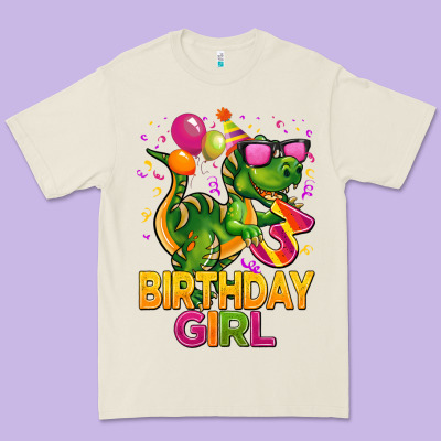 3rd Birthday Girl T Rex Pink Premium Tee Designed By Cowgirlartshop