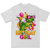 Dove Grey 3rd birthday girl t rex pink Premium Tee - CowGirlArtShop