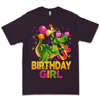 Plum 3rd birthday girl t rex pink Premium Tee - CowGirlArtShop