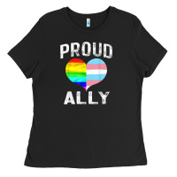 Proud Ally Lgbt Rainbow Heart Gay Pride Month Ladies Tee | Teevron
