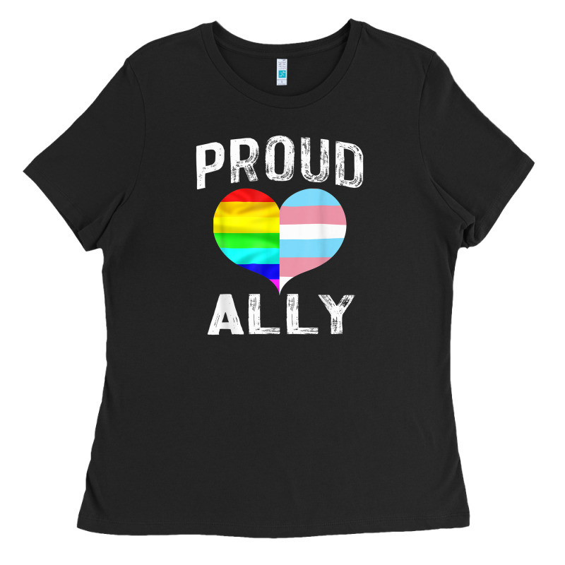 Proud Ally Lgbt Rainbow Heart Gay Pride Month Ladies Tee by linhVisuals | Teevron