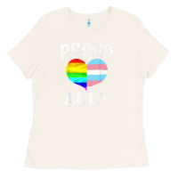 Bone proud ally lgbt rainbow heart gay pride month Ladies Tee - linhVisuals