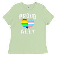 Matcha proud ally lgbt rainbow heart gay pride month Ladies Tee - linhVisuals