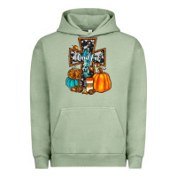 Pigment Oil Green thankful cross Urban Hoodie - JahusDesignShop