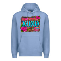 Colony Blue xoxo valentine's day pink roses and hearts Premium Hoodie - Jasminsmagicworld