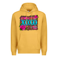 Mustard xoxo valentine's day pink roses and hearts Premium Hoodie - Jasminsmagicworld