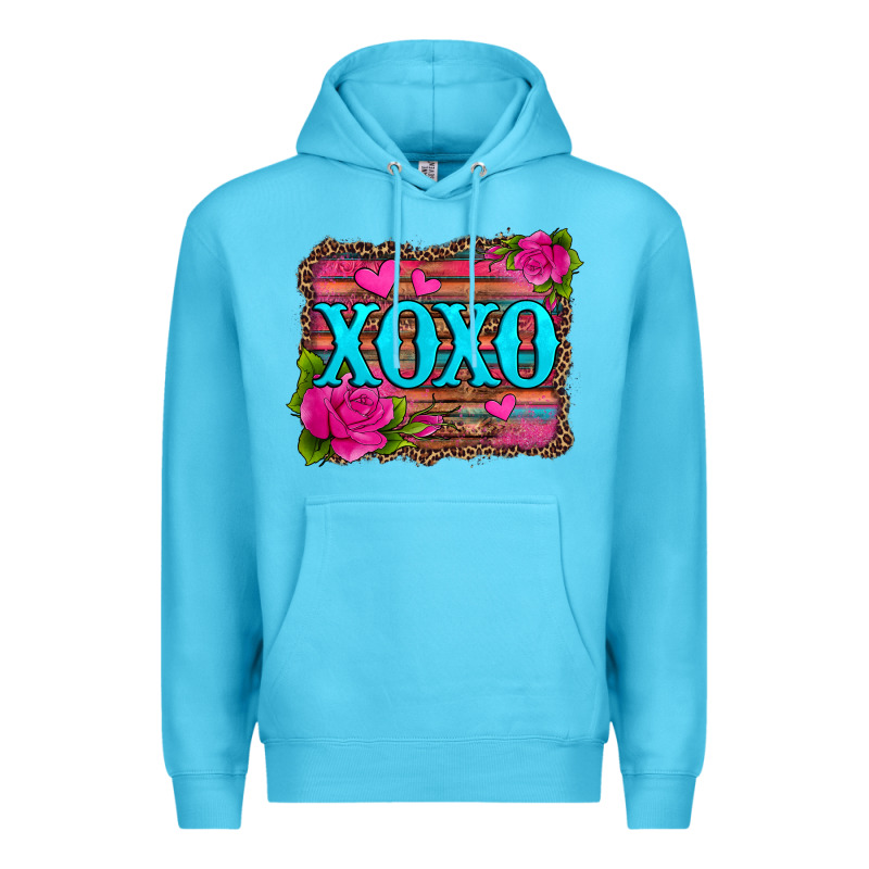 Xoxo Valentine's Day Pink Roses And Hearts Premium Hoodie by Jasminsmagicworld | Teevron