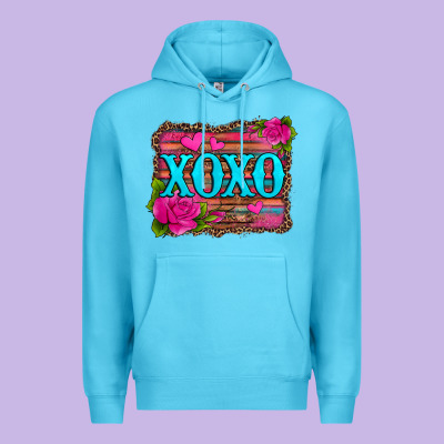 Xoxo Valentine's Day Pink Roses And Hearts Premium Hoodie Designed By Jasminsmagicworld