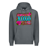 Rock xoxo valentine's day pink roses and hearts Premium Hoodie - Jasminsmagicworld