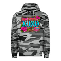 Slate Camo xoxo valentine's day pink roses and hearts Premium Hoodie - Jasminsmagicworld