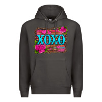 Smoke xoxo valentine's day pink roses and hearts Premium Hoodie - Jasminsmagicworld