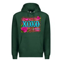 Sports Green xoxo valentine's day pink roses and hearts Premium Hoodie - Jasminsmagicworld