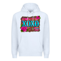 White xoxo valentine's day pink roses and hearts Premium Hoodie - Jasminsmagicworld