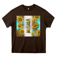Chocolate Brown western mother's day mama with turquoise and sunflowers and leopard tu Heavy Core Tee - TumblerDesignByShophia