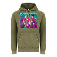 Vintage Olive wife mom boss Vintage Hoodie - FaDigitalArtStudio