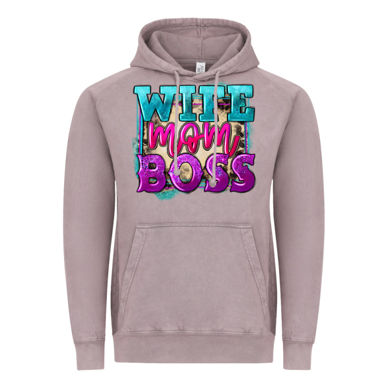 Wife Mom Boss Vintage Hoodie by FaDigitalArtStudio | Teevron
