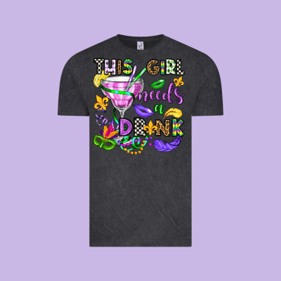 This Girl Needs A Drink Vintage Tee Designed By Oliviacreatesart
