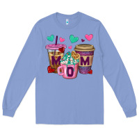 Colony Blue Western Mom Coffee Cups Long Sleeve Tee - BundleAndBundleShop