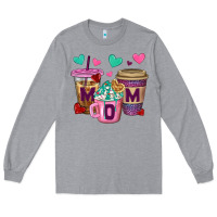 Heather Grey Western Mom Coffee Cups Long Sleeve Tee - BundleAndBundleShop