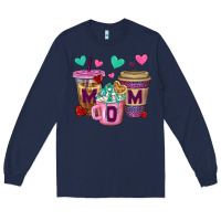 Navy Western Mom Coffee Cups Long Sleeve Tee - BundleAndBundleShop