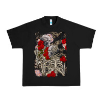 Black Two skeletons hugging Valentine's Day Urban Heavy Tee - FaDigitalArtStudio