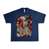 Navy Two skeletons hugging Valentine's Day Urban Heavy Tee - FaDigitalArtStudio