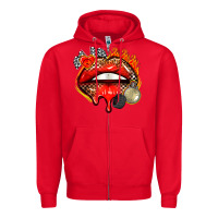Red race lips Zipper Hoodie - AdoDesignShop