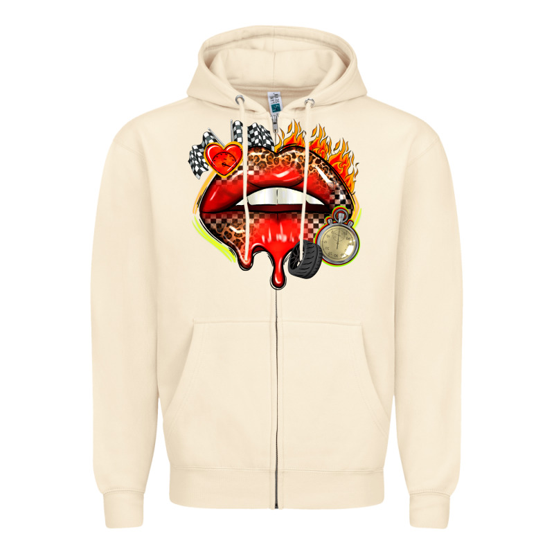 Race Lips Zipper Hoodie by AdoDesignShop | Teevron