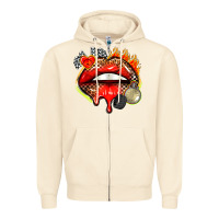 Sandshell race lips Zipper Hoodie - AdoDesignShop