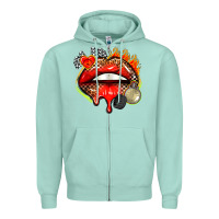 Seafoam race lips Zipper Hoodie - AdoDesignShop