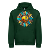 Forest Green sunset sunflower Urban Hoodie - JahusDesignShop