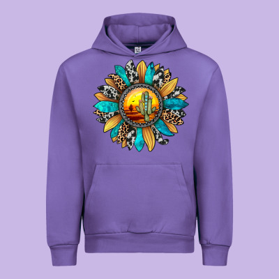 Sunset Sunflower Urban Hoodie Designed By Jahusdesignshop